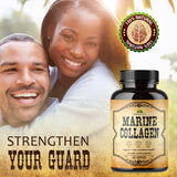 Marine Collagen Capsules -  Hydrolyzed Fish Collagen Supplements for Radiant Skin, Hair, Nails, Joints, & Bones - 120 Capsules