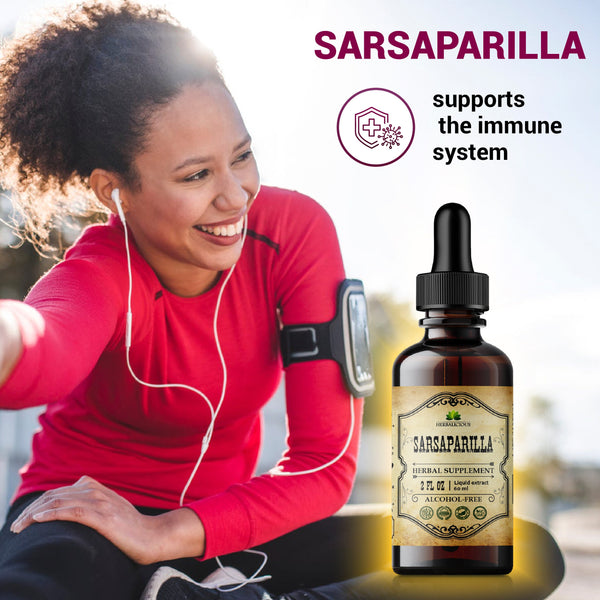 Sarsaparilla Root Extract 2oz - Smilax Ornata Herb Supplement, Non-GMO Support for Immunity, Skin, Kidney Function, Liver Wellness, Fillers