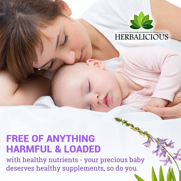 Goat’s Rue 100 Capsules - Natural Galega Officinalis for Breast Feeding - Breastmilk Production Food Supplement Support