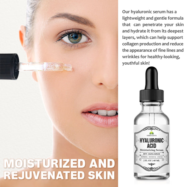 Hyaluronic Acid Hydrating Anti-Aging Serum for Fine Lines , Wrinkles (2oz)
