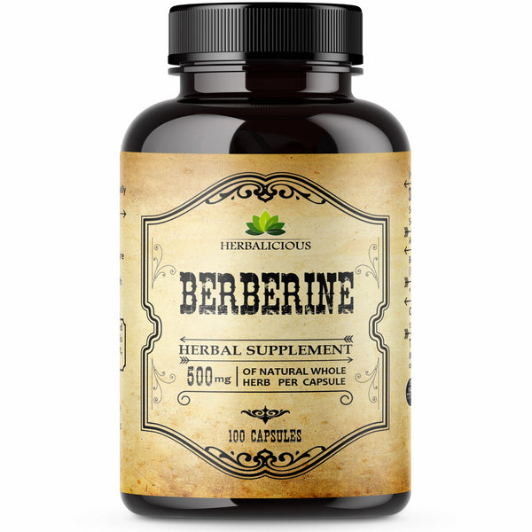 Berberine Supplement 100 Capsules Berberine HCL Dietary Supplement for Men and Women Ideal for Immune Support, Heart, Cholesterol Levels