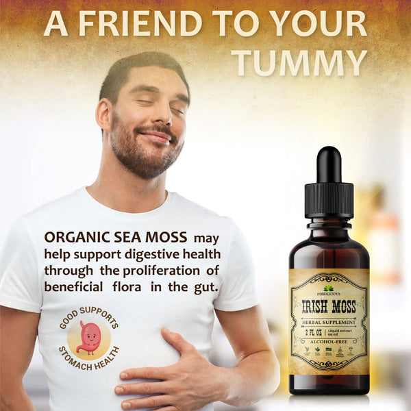 Natural Irish Moss Extract - Organic Drops for Health, Thyroid Function Support, Healthy Digestion, Energy Boost 2oz.