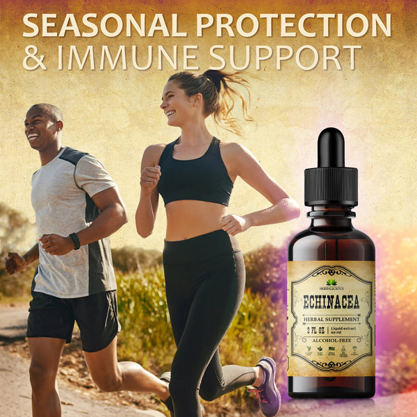 Echinacea Supplement - Organic Root Extract Liquid Drops - Antioxidant Rich Formula for Immune Function Support 2oz