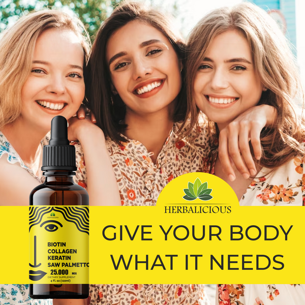 Liquid Collagen Supplements for Women - Comprehensive Formula Hair Skin Nails Supplement with 10000mcg Collagen 5000 mcg Biotin 5000 mcg Keratin 5000 mcg Saw Palmetto, 4fl oz