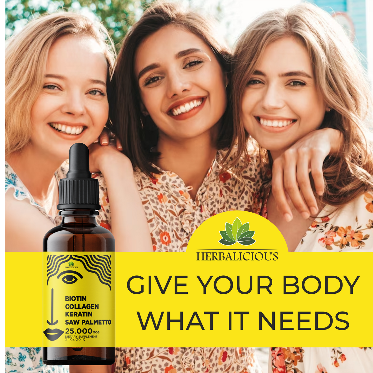 Liquid Collagen Supplements for Women - Comprehensive Formula Hair Skin Nails Supplement with 10000mcg Collagen 5000 mcg Biotin 5000 mcg Keratin 5000 mcg Saw Palmetto, 2fl oz