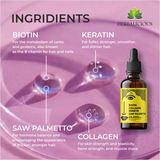 Liquid Collagen Supplements for Women - Comprehensive Formula Hair Skin Nails Supplement with 10000mcg Collagen 5000 mcg Biotin 5000 mcg Keratin 5000 mcg Saw Palmetto, 2fl oz