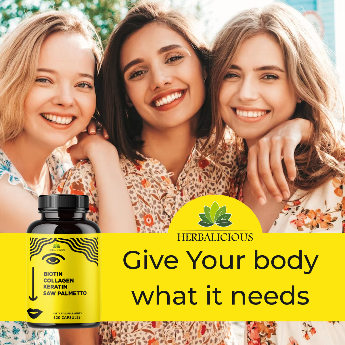 Biotin Vitamins with Collagen, Keratin & Saw Palmetto for Women and Men - Biotin 10000 mcg Hair Skin Nails Supplement for Hair, Skin, and Nails Wellness, 120 Capsules