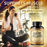 Marine Collagen Capsules -  Hydrolyzed Fish Collagen Supplements for Radiant Skin, Hair, Nails, Joints, & Bones - 120 Capsules