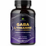 GABA L-Theanine stress relief supplement bottle with 120 capsules for daily balance and calm focus.