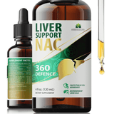 Liver support liquid supplement - NAC formula in 4 fl oz bottle for daily wellness and liver health support.