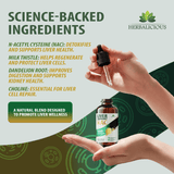 Liver Support NAC, Milk Thistle, Dandelion Root, Chicory, Turmeric, Chanca Piedra, Beet Root, and Zinc – Promotes Liver Detox and Cellular Health – 4 fl oz.