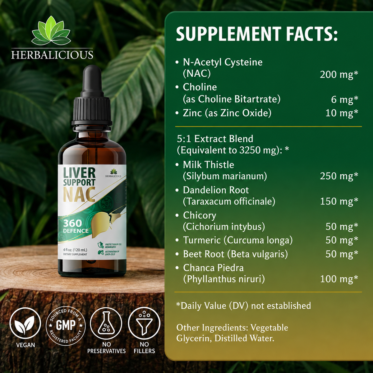 Liver Support Liquid Supplement – NAC Formula 4 fl oz