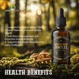 Mushroom Complex – 8 Mushroom Supplement for Focus, Memory, and Immune Support – High Potency 120,000mg Blend – Lion’s Mane, Reishi, Cordyceps, Turkey Tail, Chaga 4 fl oz.