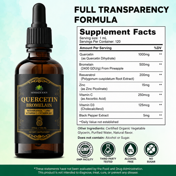 Quercetin Bromelain Immune Support Drops – Herbalicious