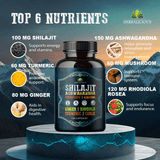 Shilajit Capsules with Ashwagandha, Cordyceps, Ginseng, Rhodiola, Turmeric, Chaga & Ginger – 8-in-1 Herbalicious Supplement