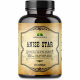 Star anise immune supplement capsules in a dark bottle, featuring 500mg of natural herb per capsule and 100 capsules total.