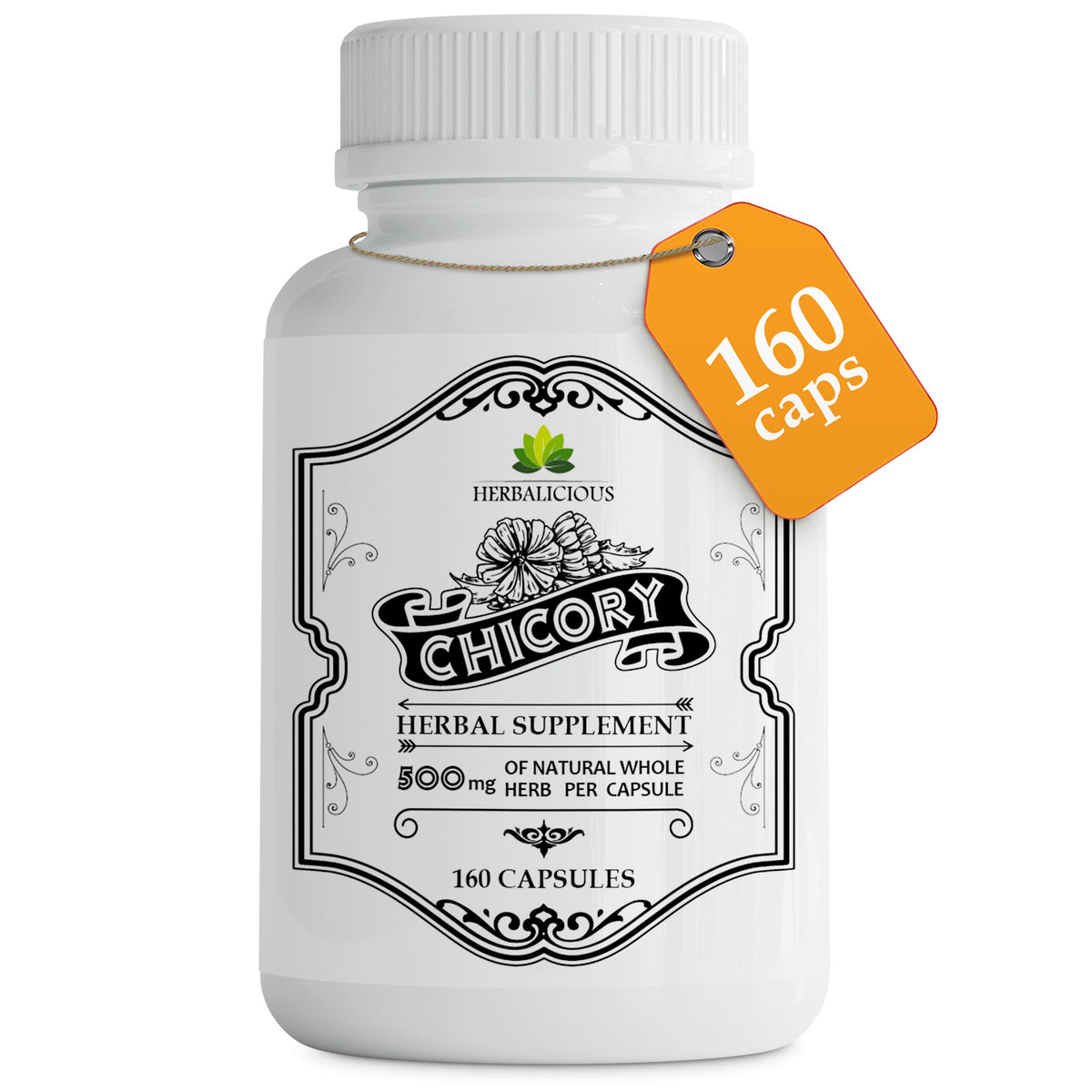 Chicory Root Supplement  Inulin Powder Prebiotic Pills  - Natural Herbal Support for Immune System, Appetite Control, Heart Health
