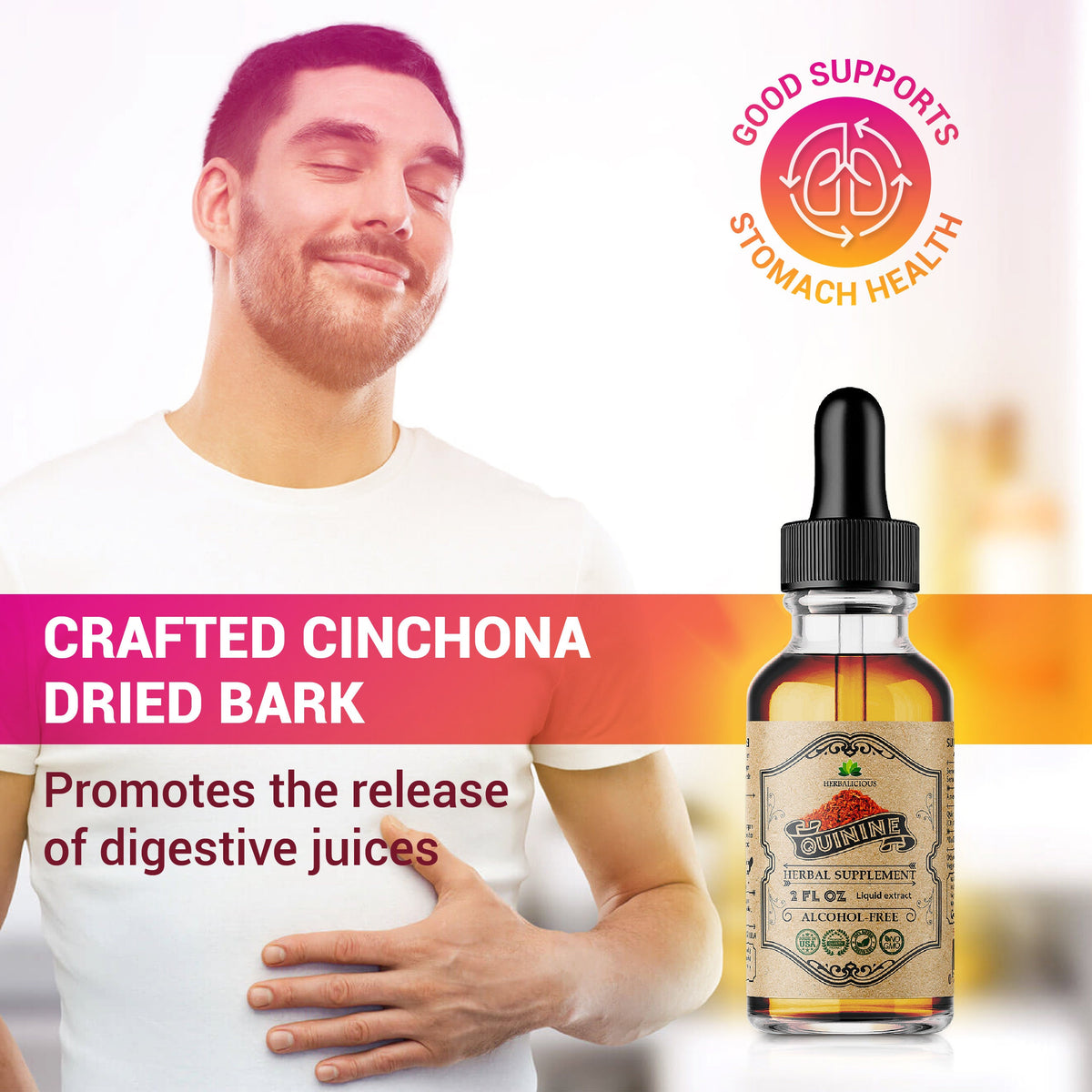 Quinine Liquid Extract 2oz - Cinchona Officinalis Bark Herbal Supplement for Leg Cramping Relief, Cramp Defense and Overall Digestive Health