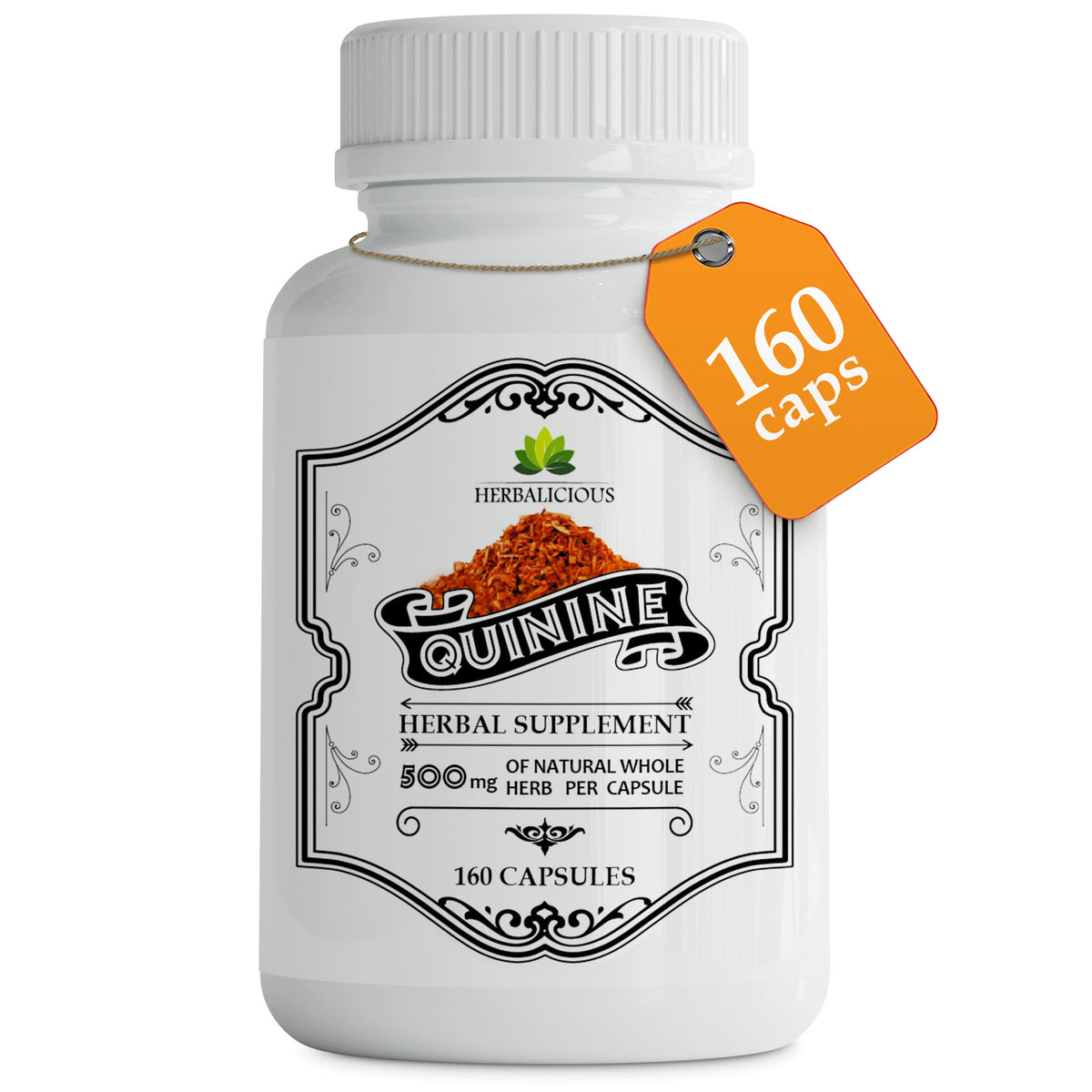 Quinine 160 Capsules - Cinchona Officinalis Bark Herbal Supplement for Leg Cramping Relief, Cramp Defense