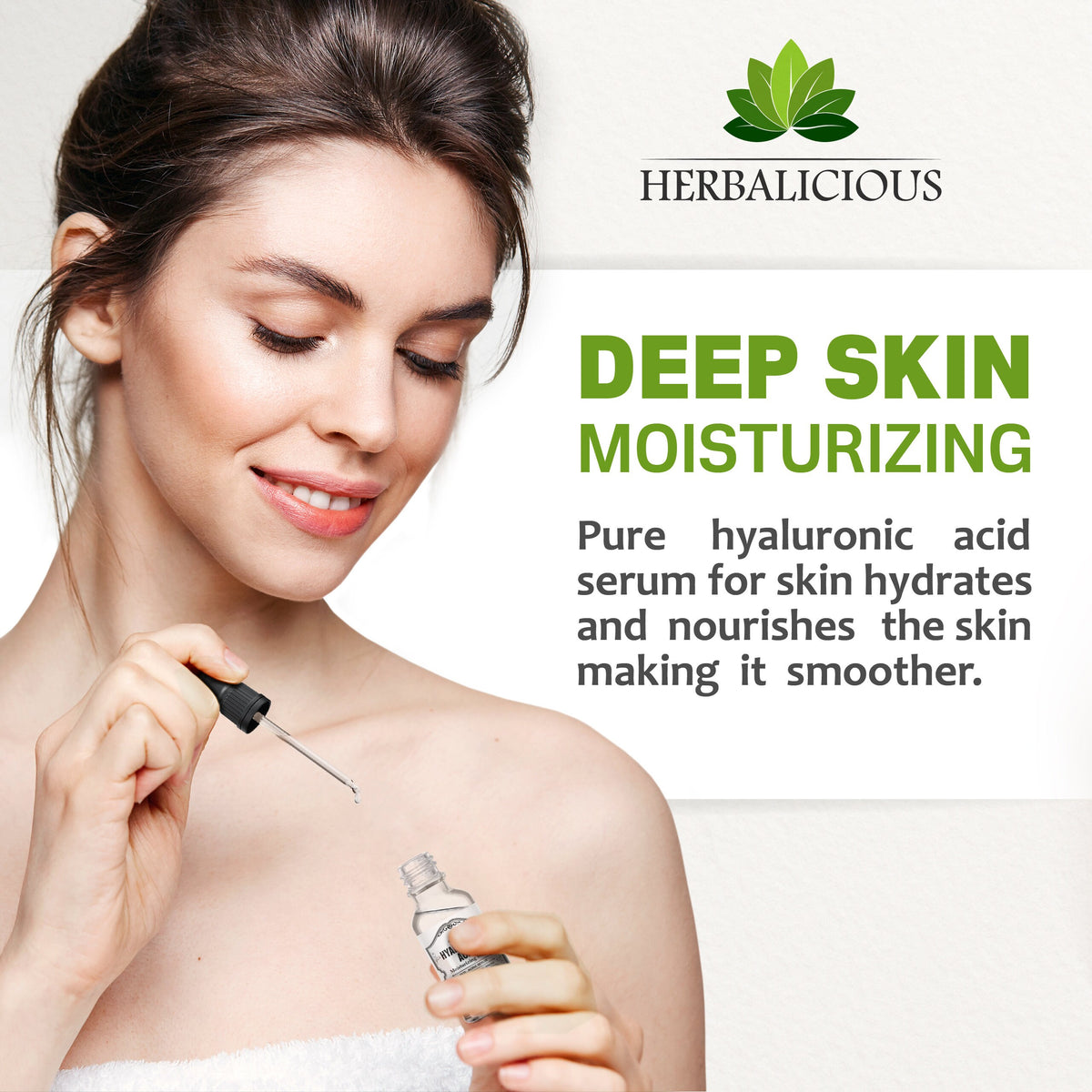 Hyaluronic Acid Hydrating Anti-Aging Serum for Fine Lines , Wrinkles (2oz)