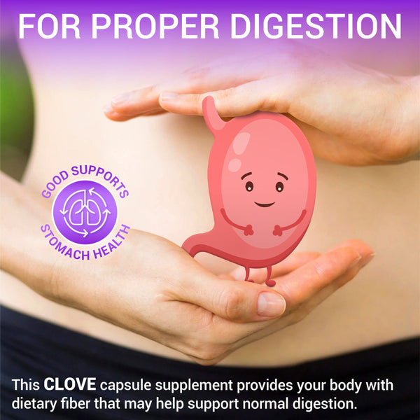 Cloves 100 Capsules Rich in Vitamins Minerals, Manganese, Fiber - May Help Strengthen Bones, Promote Digestive Function, Antioxidant Support