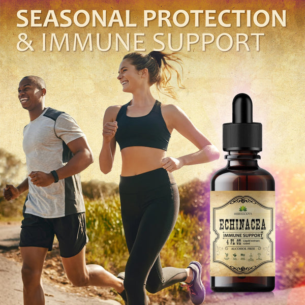 Echinacea Extract 4oz Liquid Drops - Antioxidant Rich Formula for Immune Function Support - Non-GMO, Alcohol-Free & Gluten-Free